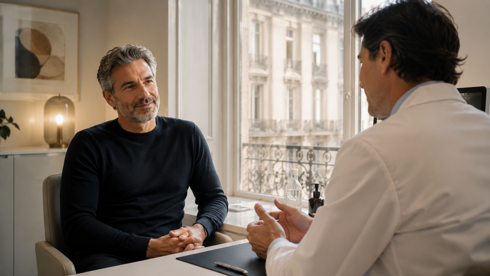 Consultation médicale bilan hormonal homme Paris — Dr Chauchard, La Clinique de Paris Consultation bilan hormonal homme Paris — baisse de testostérone, andropause, Dr Chauchard La Clinique de Paris