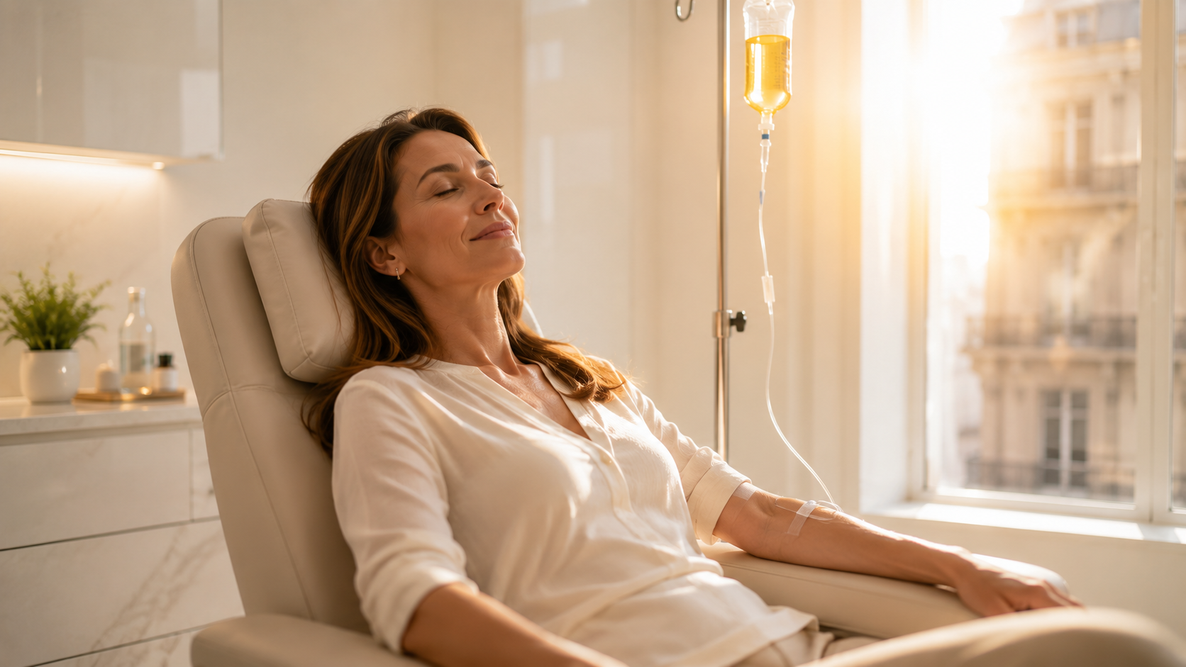 Perfusion anti-fatigue Paris — vitaminothérapie IV énergie, La Clinique de Paris Perfusion anti-fatigue Paris — vitaminothérapie IV énergie, protocole Myers' Cocktail, La Clinique de Paris Dr Chauchard