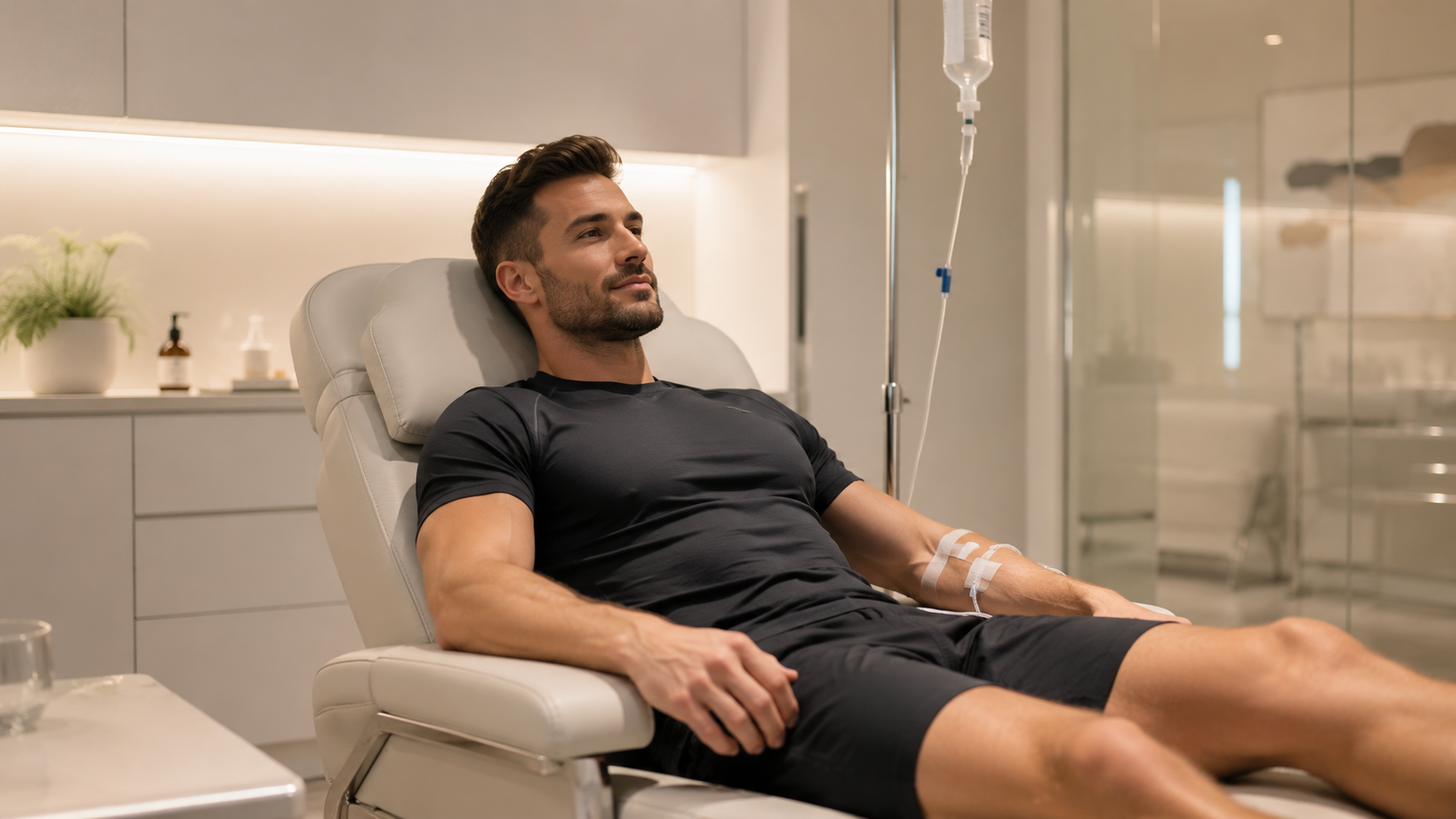 Perfusion IV récupération musculaire pour sportifs — La Clinique de Paris Perfusion IV récupération musculaire pour sportifs à Paris — protocole vitaminothérapie La Clinique de Paris, Dr Chauchard